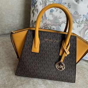 Michael Kors Brown and Yellow Women's Handbag